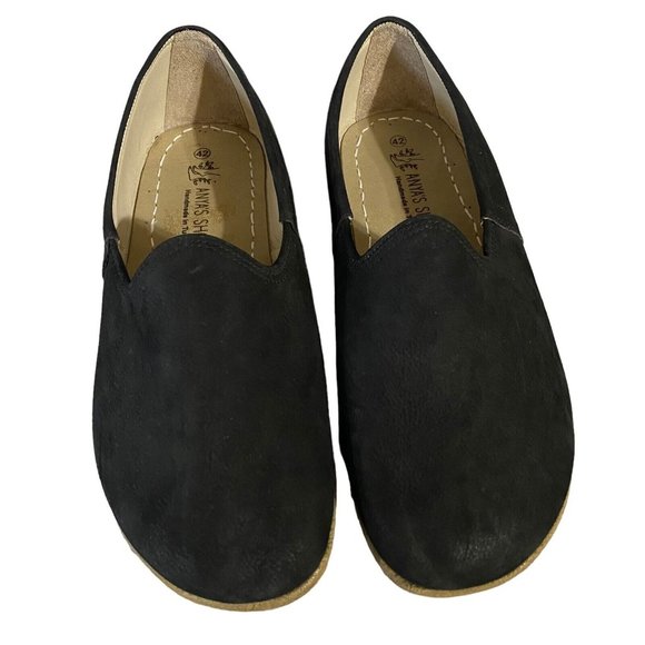 Anya’s Shop Shoes Anyas Shop Yasemin Loafers Leather Barefoot Black Nubuck Flats Minimalist
